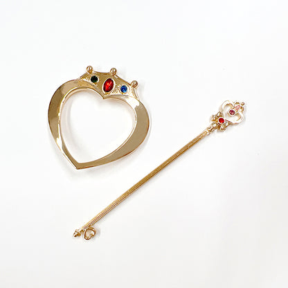 Sailor Moon Chibi Moon compact & Space-time key hair stick - Sailor Moon Limited