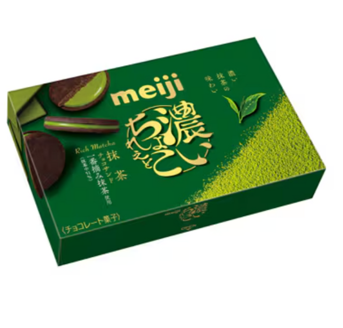 Meiji Rich Matcha Chocolate Sandwich Biscuits - Yorozuya Store