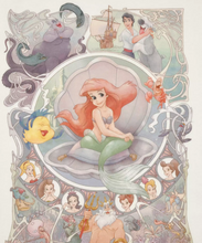 قم بتحميل الصورة في عارض الصور، The Little Mermaid short-sleeved T-shirt Disney THE LITTLE MERMAID 35th anniversary  (Free size)