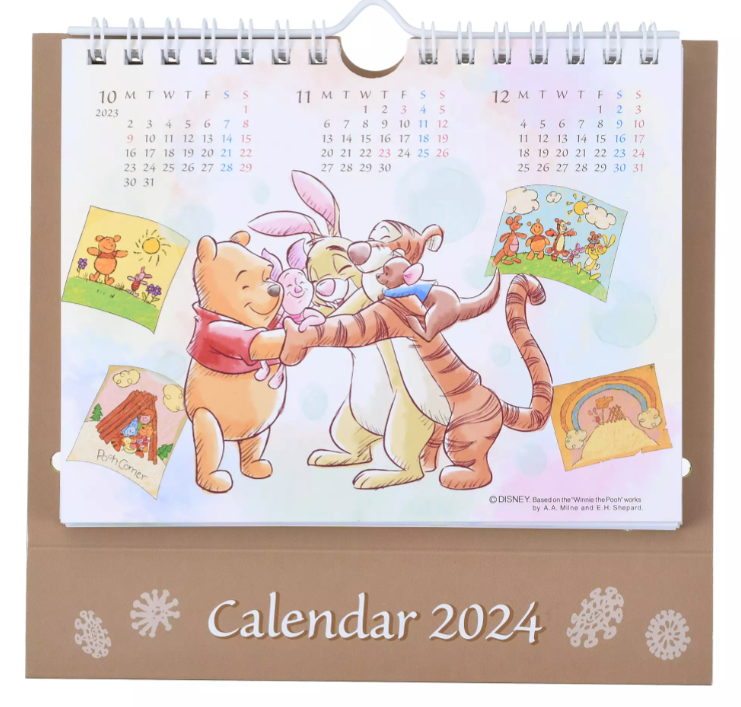 Pooh & Friends Pop-up Desk Calendar 2024 - Disney Store Japan Exclusive