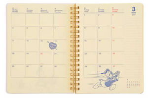 Donald Rollbahn Notebook Calendar & Organizer 2024 - Disney Store Japan Exclusive