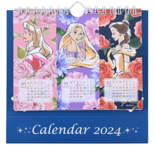 قم بتحميل الصورة في عارض الصور، Disney Princess Pop-up Desk Calendar 2024 - Disney Store Japan Exclusive