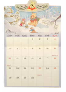 Pooh & Friends Wall Calendar with Clip 2024 - Disney Store Japan Exclusive