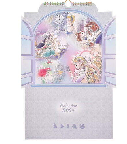 Disney Princess Wall Calendar 2024 - Disney Store Japan Exclusive