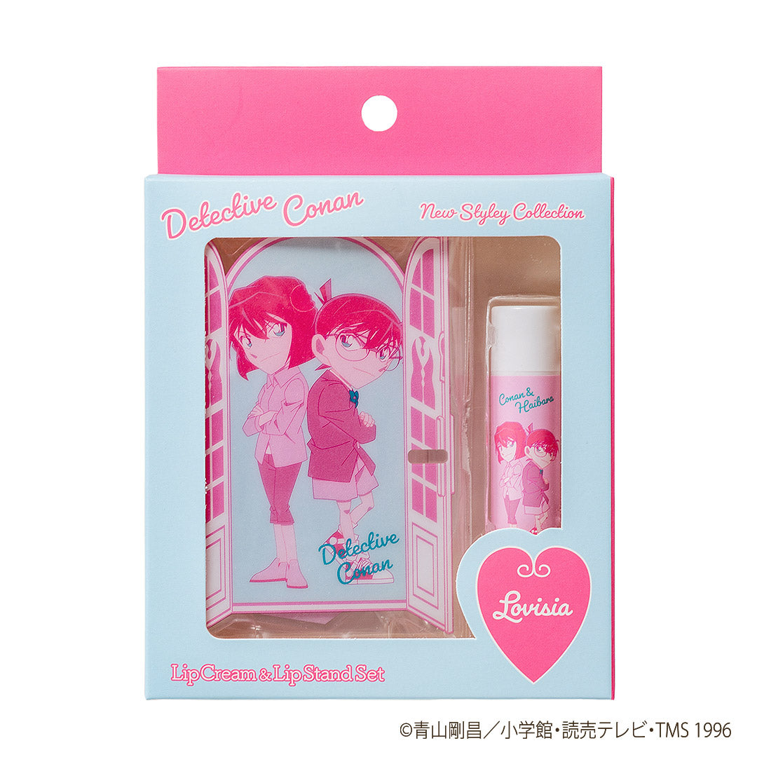 Detective Conan Lip Cream & Lip Stand Set (Citrus Mint Flavor) - Conan & Haibara