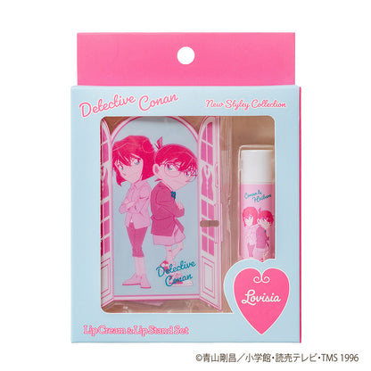 Detective Conan Lip Cream & Lip Stand Set (Citrus Mint Flavor) - Conan & Haibara