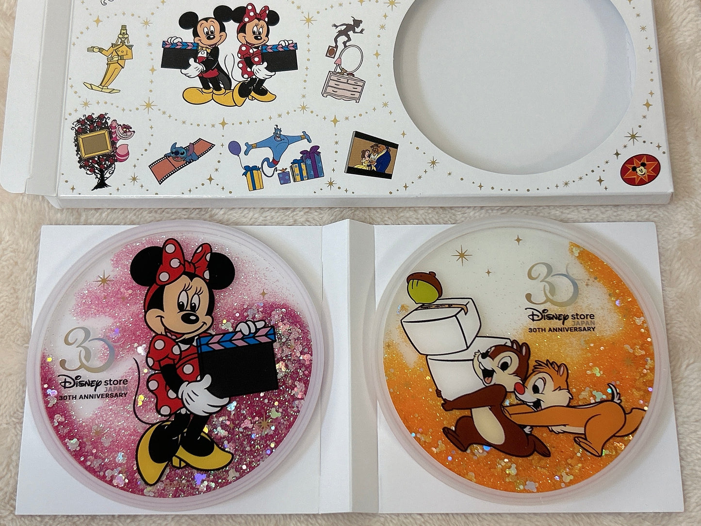 Disney Characters Sparkling Coasters Set of 2 - Exclusive to Disney Store Japan