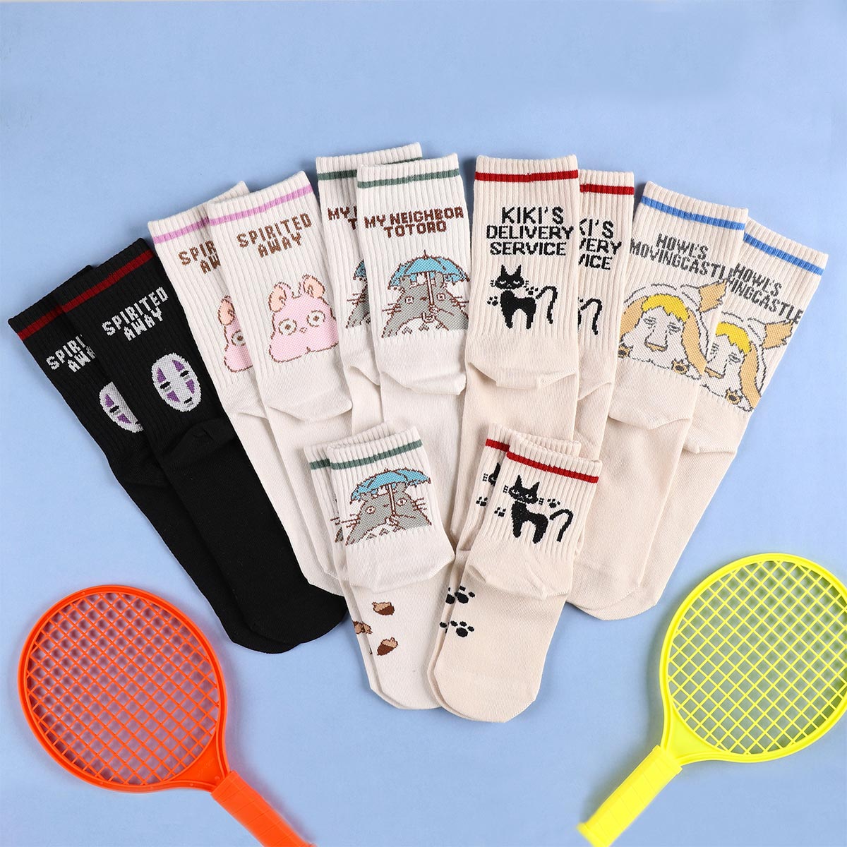 Spirited Away No-Face Rib Crew Socks