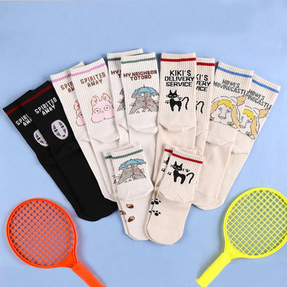 Spirited Away No-Face Rib Crew Socks