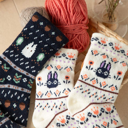 Kiki's Delivery Service Room Socks Nordic Pattern 23-25cm - Studio Ghibli