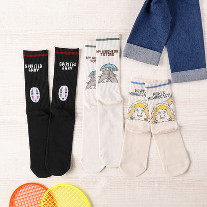 Spirited Away No-Face Rib Crew Socks