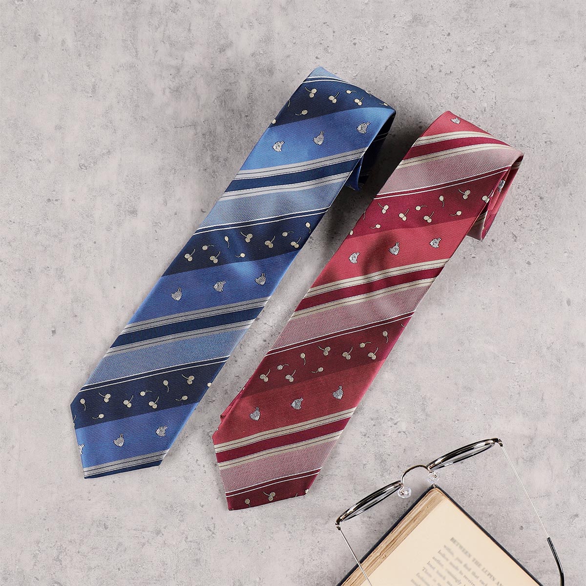 My Neighbor Totoro 26SS Nut Stripe Silk Necktie Navy