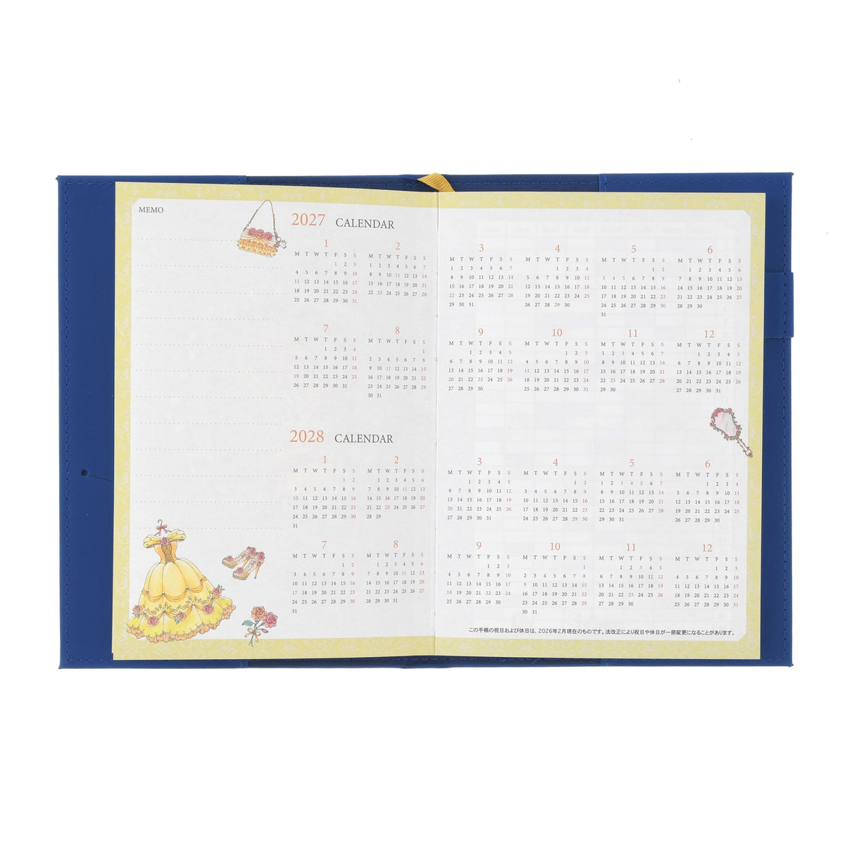 Beauty and the Beast: Planner & Schedule Book B6 Embossed CALENDAR & ORGANIZER 2027