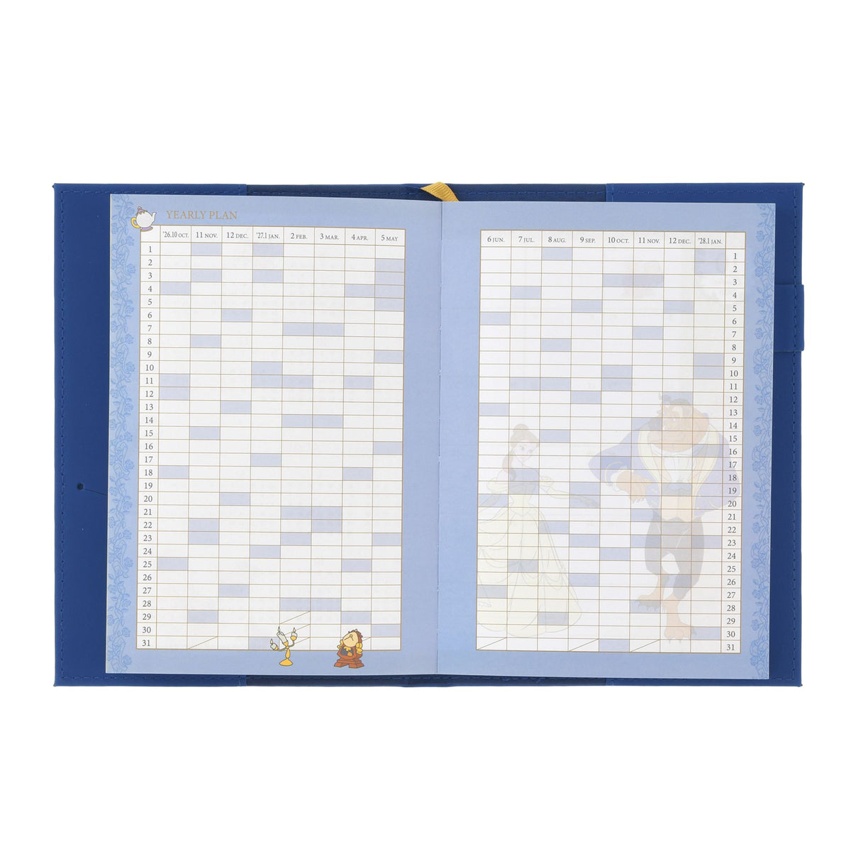 Beauty and the Beast: Planner & Schedule Book B6 Embossed CALENDAR & ORGANIZER 2027
