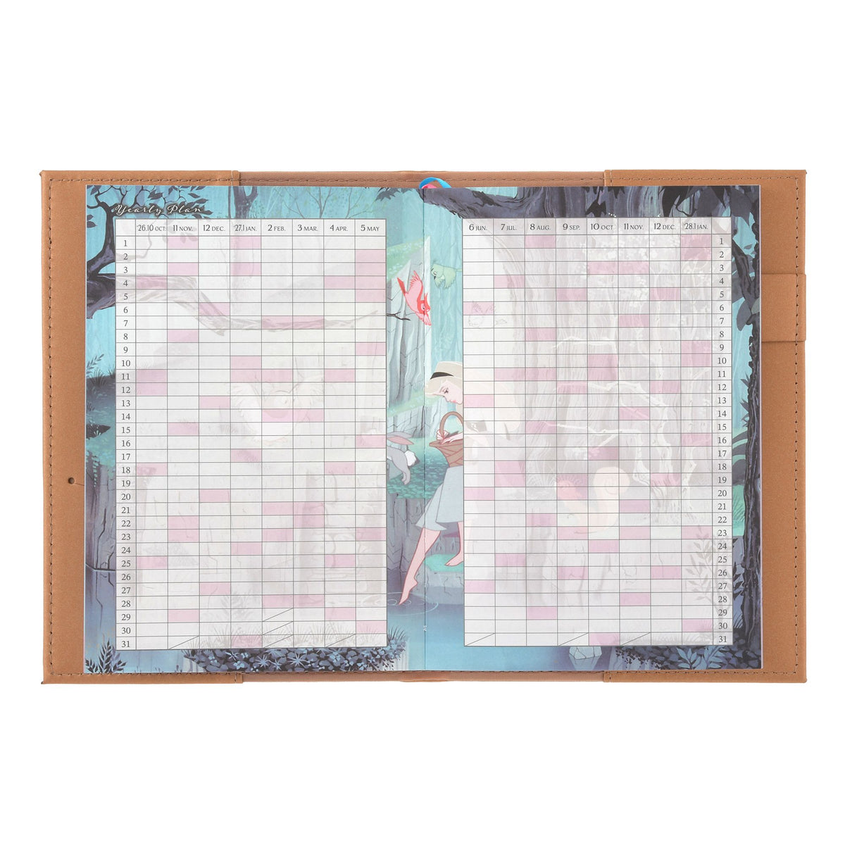 Sleeping Beauty Planner & Schedule Book B6 Embossed Storybook CALENDAR & ORGANIZER 2027