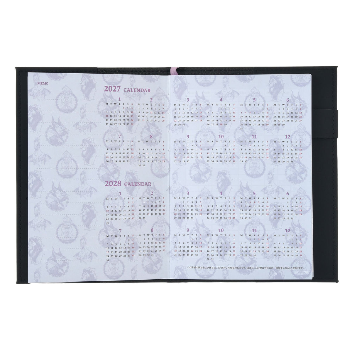Disney Villains Planners and Schedulers B6 Embossed CALENDAR & ORGANIZER 2027