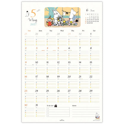 Wall-Mounted Family Calendar with Stickers 853136【2027 Year 1[Start of the Month]