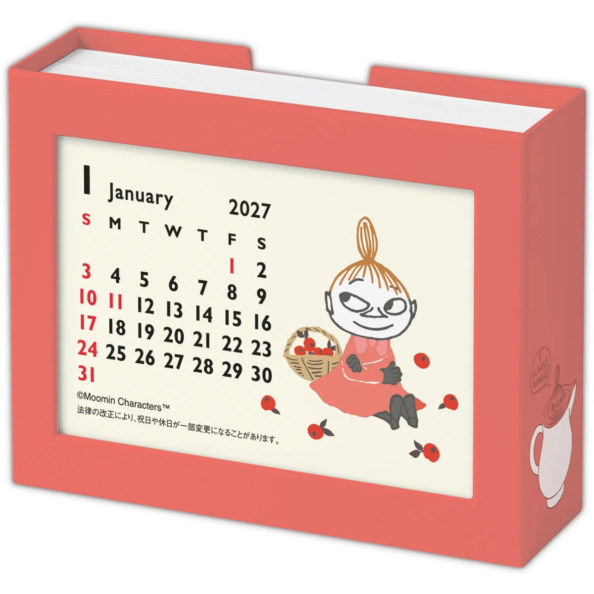 Desk Calendar with Notes (Little My)853495【2027 Year 1[Start of the Month]