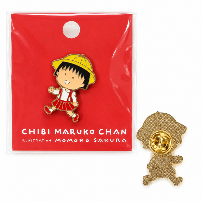Chibi Maruko-chan Original Design Pin Badge – Maruko School Hat Version - Yorozuya Store