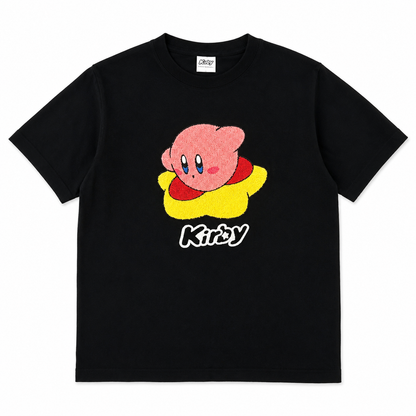 Kirby Embroidered Oversized T-Shirt – Cute Nintendo Character Tee - Yorozuya Store