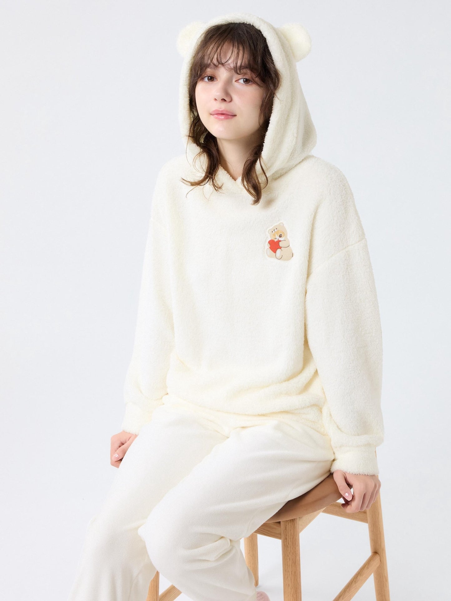 Mofusand Pajama Fleece Set (White)