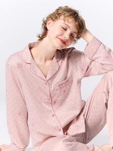 Kirby Satin Pajamas  Pink (Long Sleeves & Long Pants)(S~3XL)