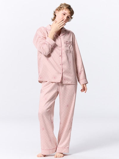 Kirby Satin Pajamas  Pink (Long Sleeves & Long Pants)(S~3XL)