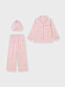 Kirby Satin Pajamas  Pink (Long Sleeves & Long Pants)(S~3XL)