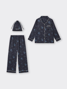 Kirby Satin Pajamas Navy (Long Sleeves & Long Pants)(M~XL)