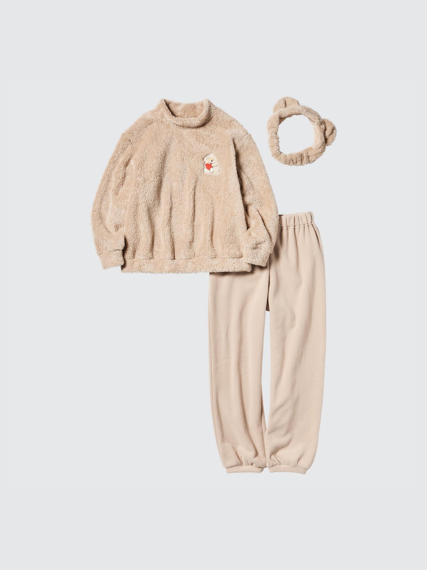 Mofusand Kids Pajama Fleece Set (Beige)