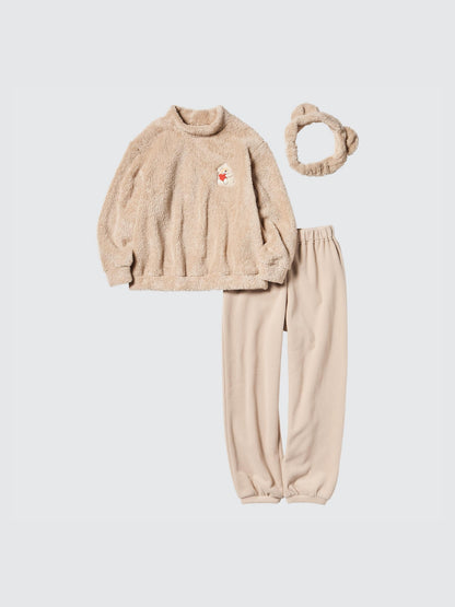 Mofusand Kids Pajama Fleece Set (Beige)