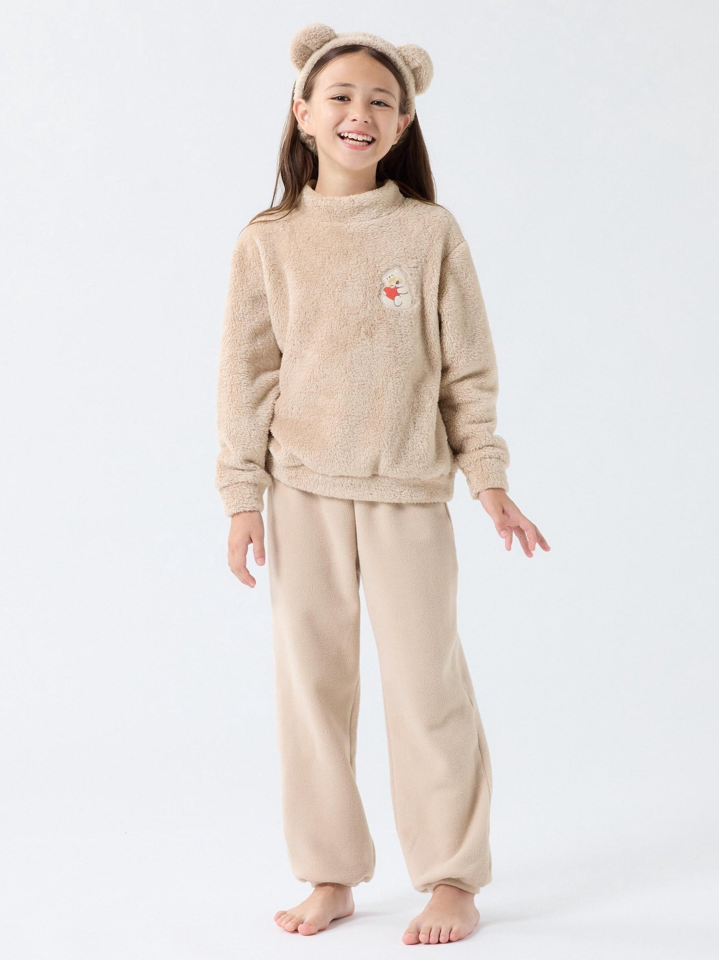 Mofusand Kids Pajama Fleece Set (Beige)