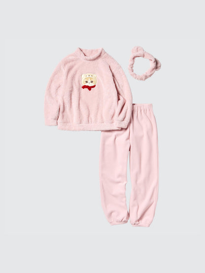 Mofusand Kids Pajama Fleece Set (Pink)