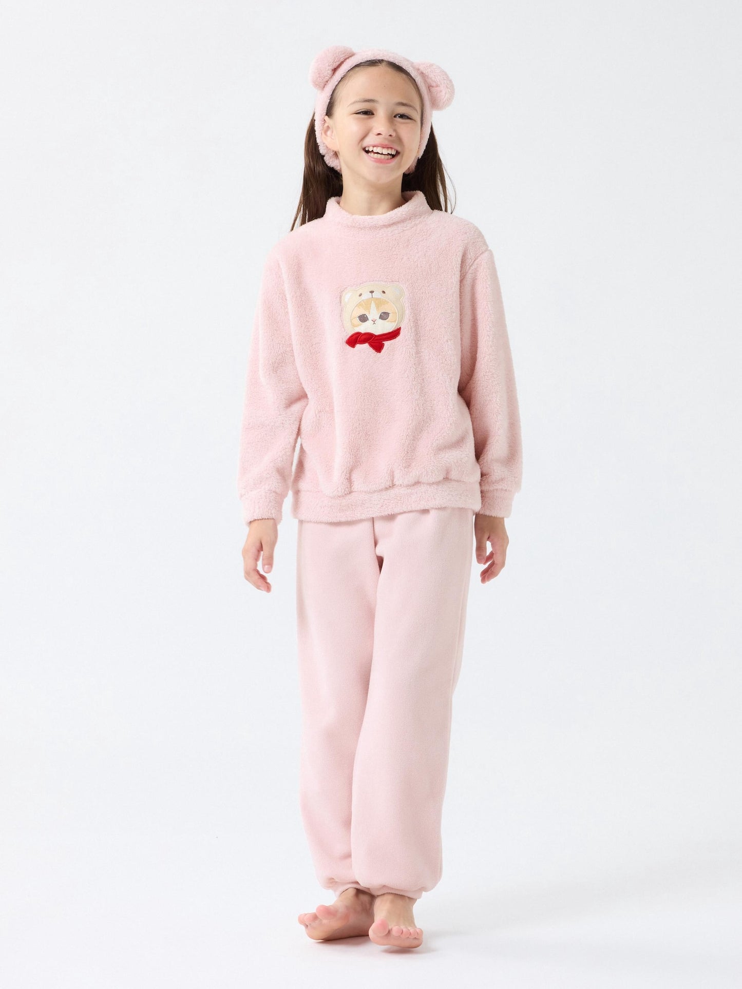 Mofusand Kids Pajama Fleece Set (Pink)