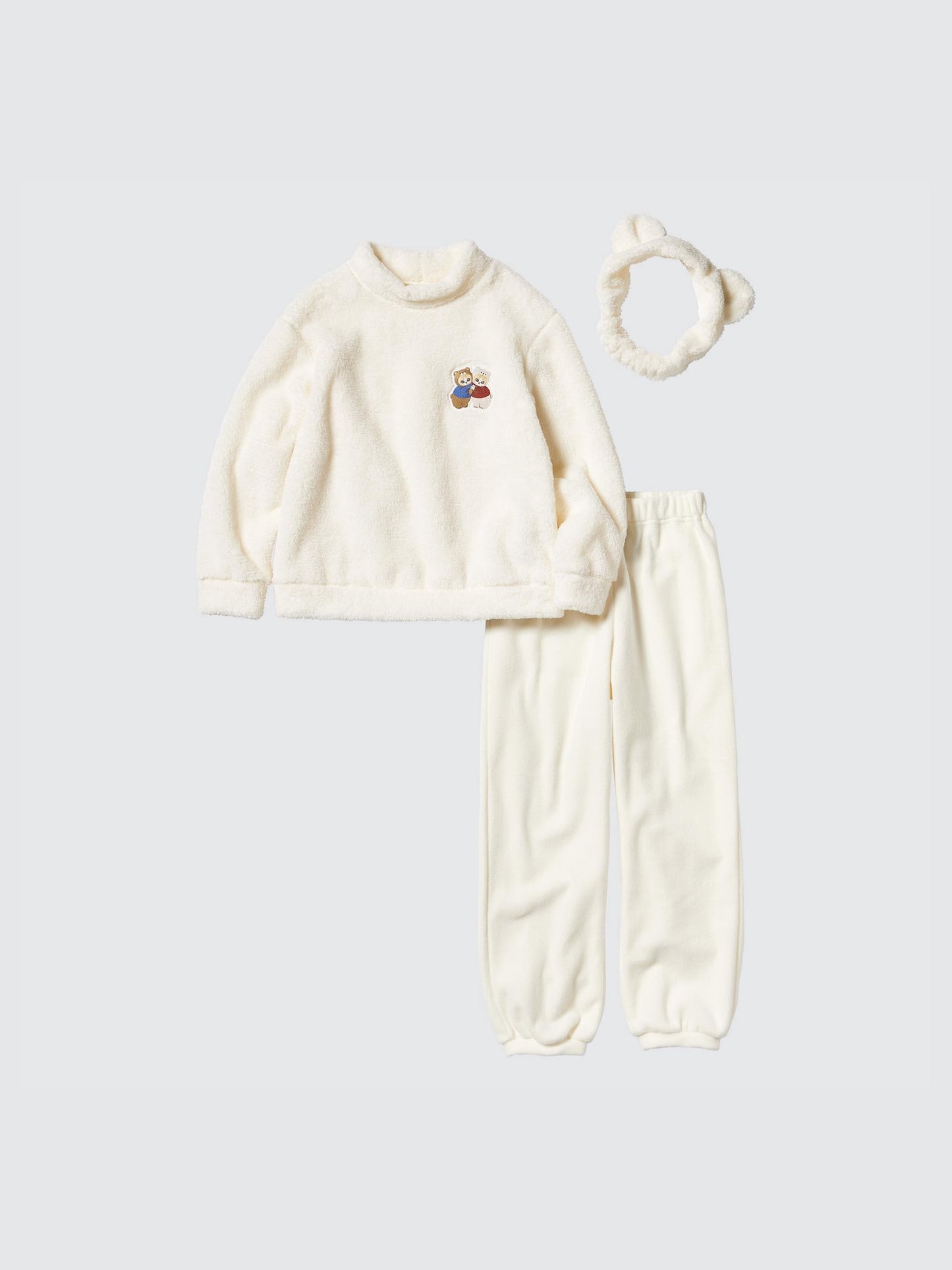 Mofusand Kids Pajama Fleece Set (White)