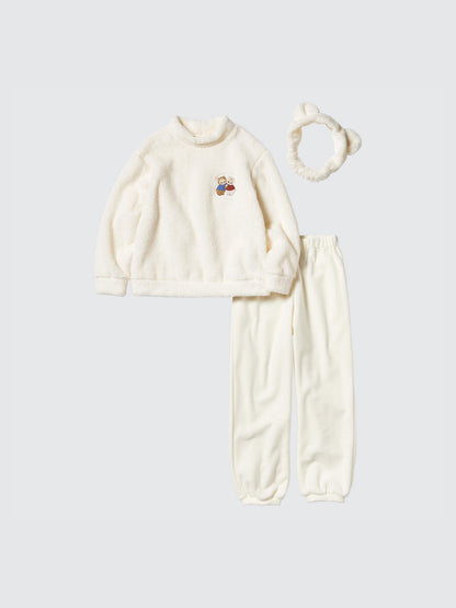 Mofusand Kids Pajama Fleece Set (White)