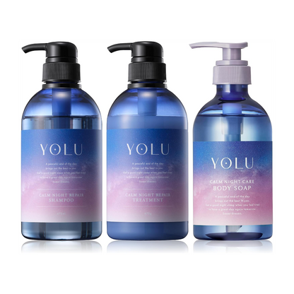 YOLU Shampoo & Treatment & Body Soap 3 Piece Set Neroli & Peony Scent