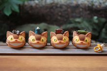 قم بتحميل الصورة في عارض الصور، Collectible Totoro Cat Bus Head Figure with Random Totoro Ring - Ghibli Studio Limited Edition