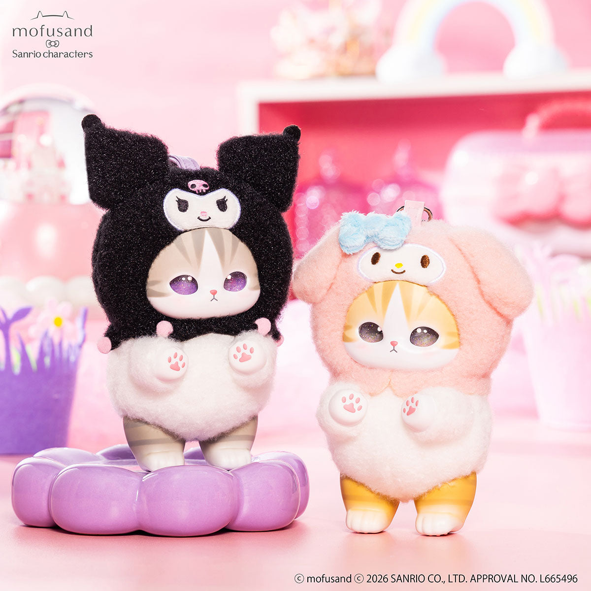 mofusand x Sanrio Characters Kiramekko Mascot Plush Set