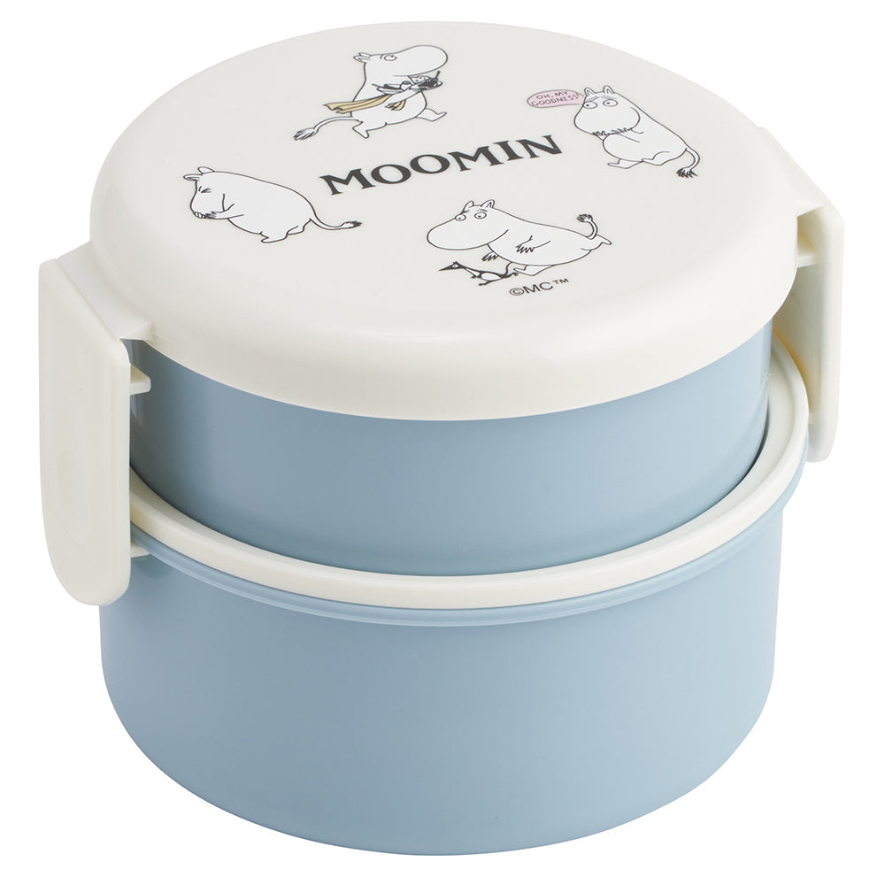 Skater Moomin Unique Face 2-Tier Round Lunch Box