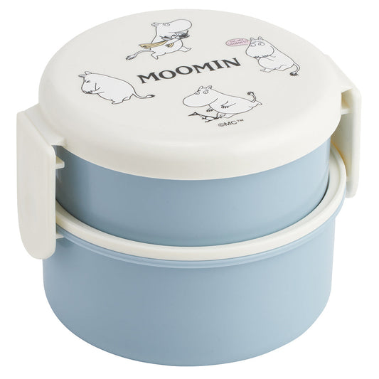 Skater Moomin Unique Face 2-Tier Round Lunch Box