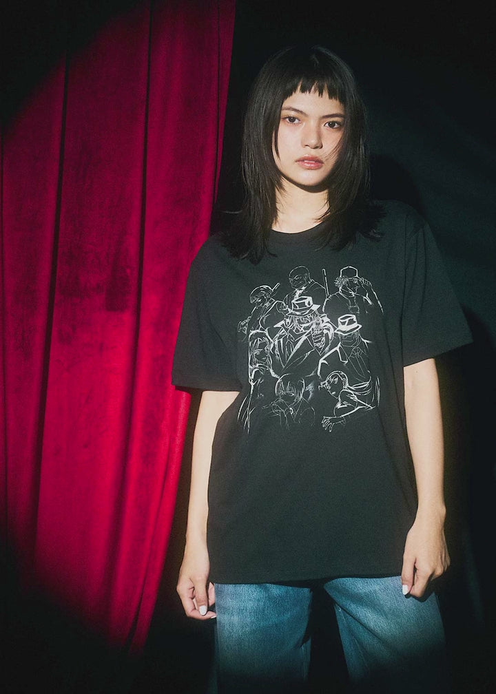 Graniph Unisex Detective Conan Black Organization T-Shirt Black