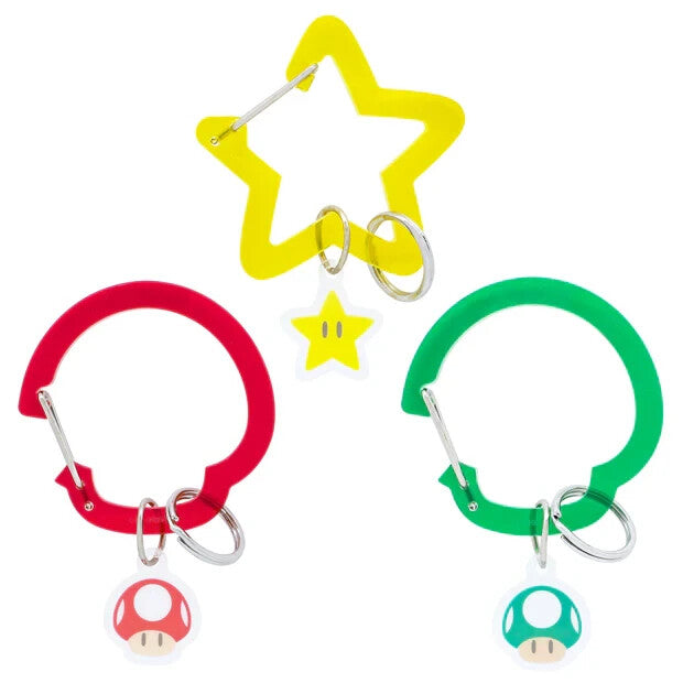 Super Nintendo World™  Super Mushroom/Super Star/1UP Mushroom Keychain set (3 pieces) - Universal Studios Japan