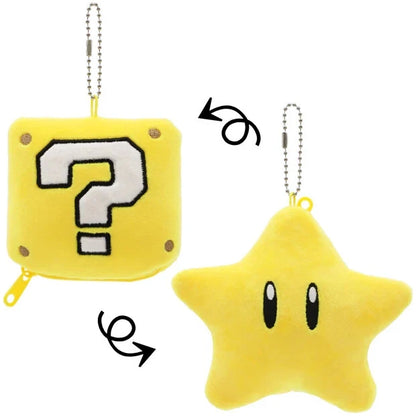 Super Nintendo World™  Question mark block/Superstar Reversible mascot keychain- Universal Studios Japan