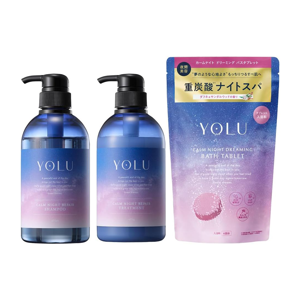 YOLU 3 Piece Shampoo & Treatment & Bath Tablet Daphne & Sandalwood Scent (Pack of 3)