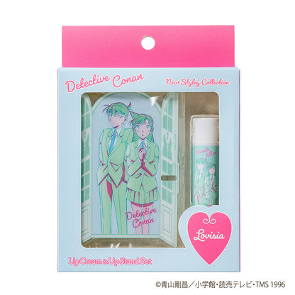 Detective Conan Lip Cream & Lip Stand Set (Citrus Mint Flavor) - Shinichi & Ran