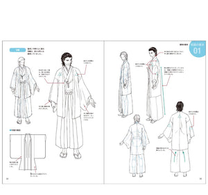 كتاب تعليم رسم - ملابس اليابانية التقليدية - Yorozuya Store